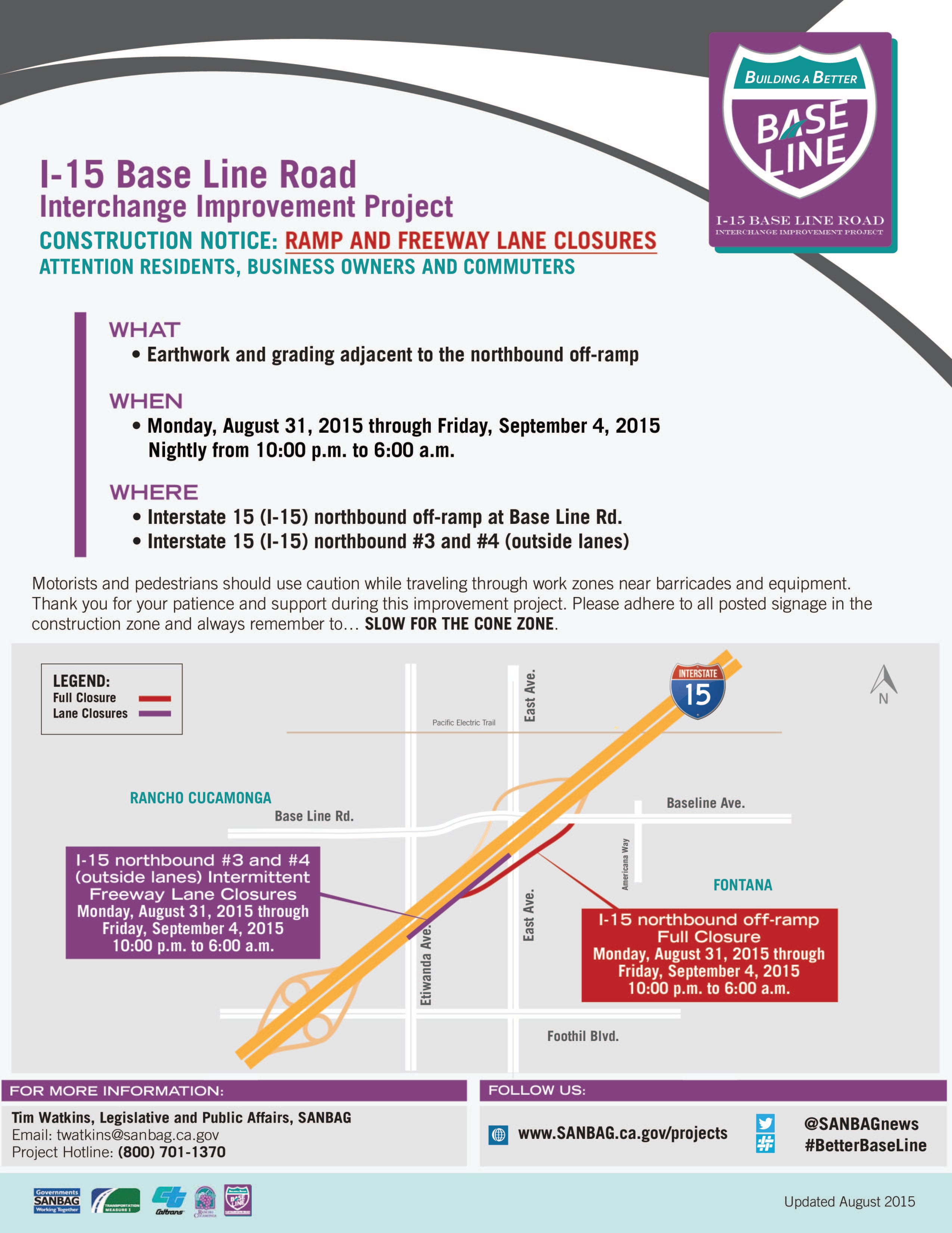 I-15 Baseline Alert 08.31.15