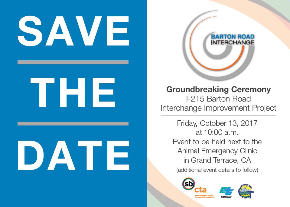 Barton Road Interchange Save the Date