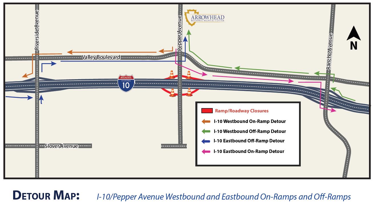 Detour map colton