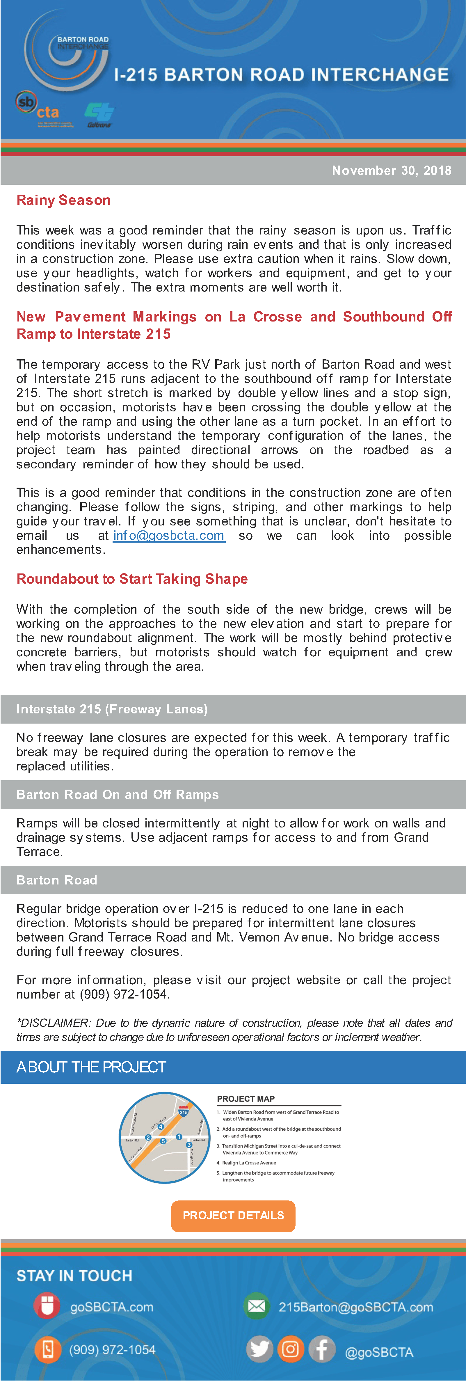 Barton Road Construction Notice - Week of December 3