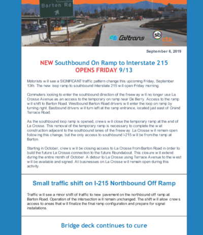Barton Road Nighttime Lane Reductions and Ramp Closures