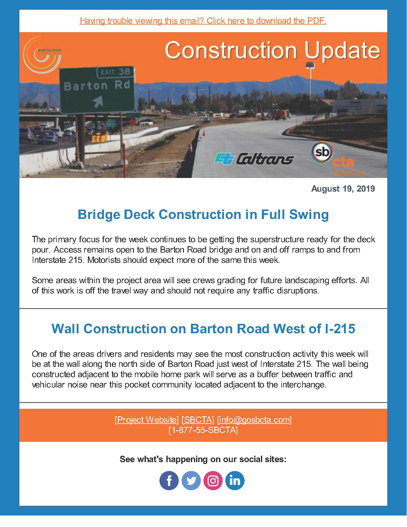 Barton Road Nighttime Lane Reductions and Ramp Closures SBCTA