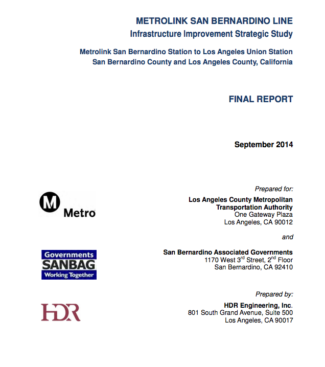 METROLINK SAN BERNARDINO LINE Final report