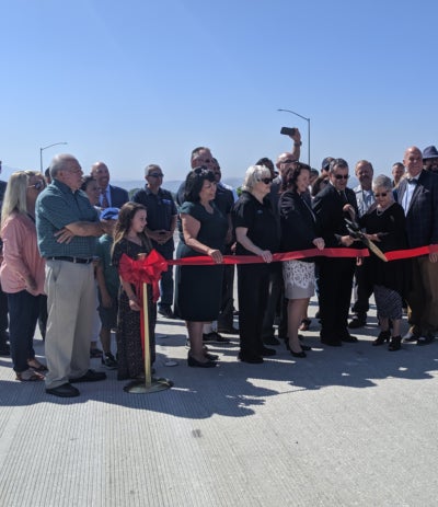 Montclair Mayor and SBCTA Board Member John Dutrey hosting the opening of the new Monte Vista Avenue Bridge