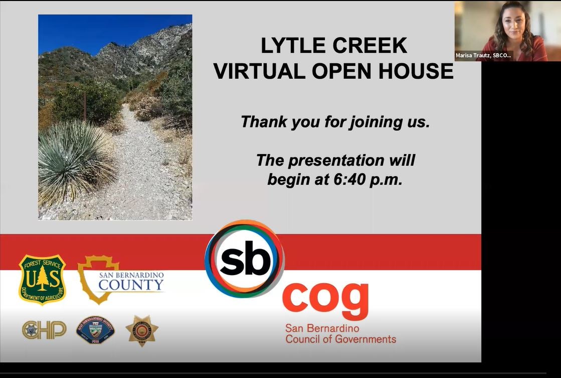 Recording Lytle Creek Recreation Area Virtual Open House SBCTA